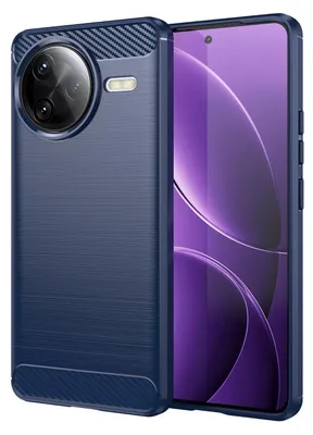 Immagine prodotto di Per Xiaomi Poco F7 Ultra Fibra di Carbonio Design Spazzolato Texture TPU Custodia Blu