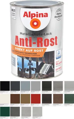 Produktbild von Alpina Metallschutz-Lack Eisenglimmer 750 ml silber