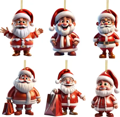 Produktbild von Weihnachtsmann-Dekoration, 2D-Acryl-Hängeornament, Cartoon-Weihnachtsmann, Weihnachtsbaum-Dekoration für Kaminsims, Wand, Fensterdekoration