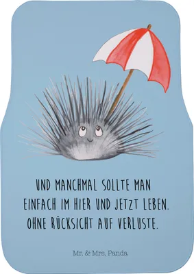 Produktbild von Mr. & Mrs. Panda Automatte Seeigel - Blau Pastell - Geschenk, Auto-Fußmatte, Achtsamkeit, Fußmatte Fürs Auto, Leben, Hier und Jetzt, Selbstliebe, Meer, Lebe, Teppich