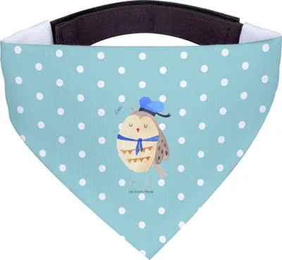 Produktbild von Mr. & Mrs. Panda Hunde Halstuch Eule Matrose - Türkis Pastell - Geschenk, Freundin, Für, Tuch, Hund, Ehe, Hochzeitstag, Heimathafen, Owl