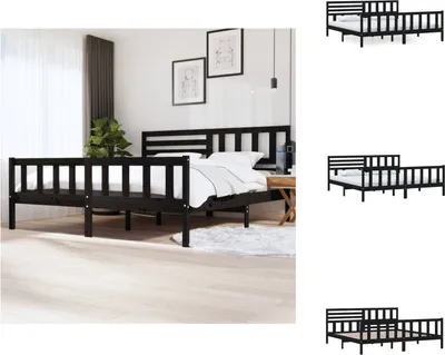 Imagen del producto de vidaXL Cama de madera maciza, color , 200x200 cm - Camas y estructuras de cama