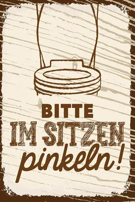 Produktbild von vianmo Holzschild 18x12 cm lustig Bitte im sitzen pinkeln