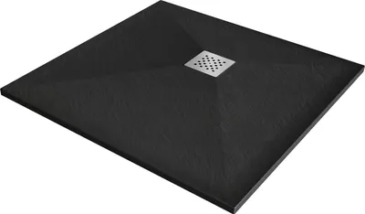 Produktbild von Mexen Stone+ quadratische Duschwanne aus Verbundstoff 100 x 100 cm, schwarz - 44701010