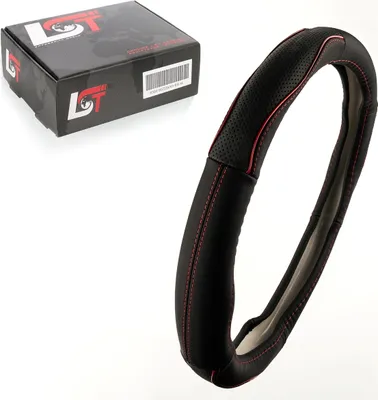 Produktbild von Lenkradbezug Lenkrad Ø 38x9cm 15x3,5 Zoll schwarz rote Naht für AUDI für PORSCHE