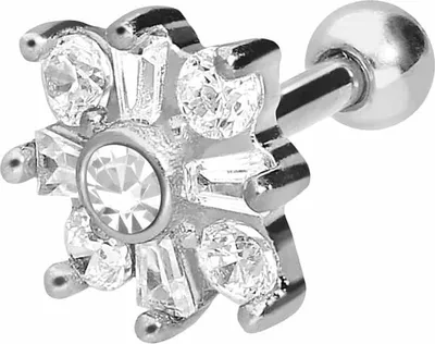 Produktbild von Ohrpiercing Chirurgenstahl Ohrpiercing KRISTALLBLUME
