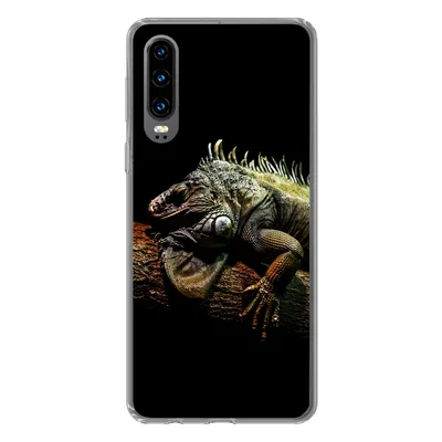 Produktbild von MuchoWow® Handyhülle Schutzhülle Hülle für Huawei P30 Tier - Zweig - Schwarz Silikon Softcase Handy Hülle - Kartenbesitzer