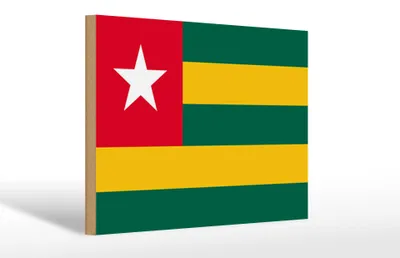 Produktbild von Holzschild Flagge Togos 30x20cm Flag of Togo