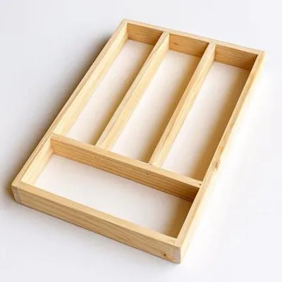 Image de Armoire en bois - 4 compartiments - 32 x 22 x 3,5 cm - Bois - Rangement de cuisine