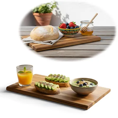 Produktbild von LS-LebenStil Frühstücksbrett Essbrettchen 23cm Akazie Küchenbrett Holzbrett Eßbrett Wurstbrett Käsebrett Vesperbrett Stullenbrett