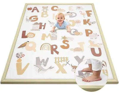 Imagen del producto de Alfombra para gatear, alfombra de juego para bebés y niños, 150x180x3 cm - Alfabeto