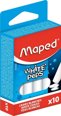 Produktbild von Maped Wandtafelkreide WHITE'PEPS rund weiß 10 Stück