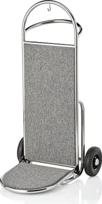 Immagine prodotto di Carrello portabagagli, tubo in acciaio inox, rivestimento in moquette grigia