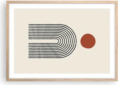 Produktbild von Gerahmtes Poster - Rahmen in heller Eiche - Abstraktion Grafik Linien - 70x50 cm - Wand Bild - Wanddeko - Wandbilder - Kunstposter - Wandposter - Bilderrahmen - Bilder - Kunstdruck - P2NAA70x50-5035