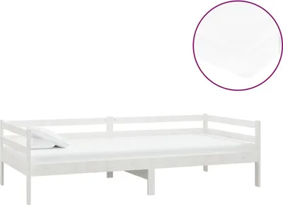 Produktbild von vidaXL Tagesbett mit Matratze 90x200 cm Weiß Kiefer Massivholz