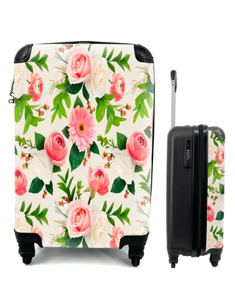 Produktbild von MuchoWow® Koffer Handgepäck Trolley Rollkoffer Kleine Reisekoffer mit 4 Rollen - Blumen - Rosen - Frühling - Cabin Size < 55x40x23 cm & 55x40x20 cm - Fotokoffer - Kabinenkoffer - Boardgepäck - Reise-Box - Reisekoffer - Reisegepäck - Koffer mit Bild - Trolley für Kinder