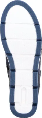 Produktbild von Rieker Damen Slipper Leder Cutouts Gummizug Schnüroptik 49956, Größe:42 EU, Farbe:Blau