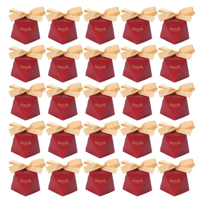 Produktbild von 25 Sets Pralinenschachteln, Kekse, Geschenkboxen mit Band für Geburtstag, Hochzeit, Party, Gastgeschenke