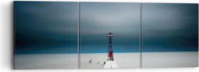 Produktbild von Bild auf Leinwand - Leinwandbild - 3 Teile - Turm Strand Himmel - 90x30cm - Wand Bild - Wanddeko - Wandbilder - Leinwanddruck - Bilder - Wanddekoration - Leinwand bilder - Wandbild - CA90x30-4988