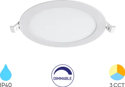 Produktbild von Braytron 12W LED Panel Dimmbar Einbauspot Einbaustrahler Deckenstrahler Flach IP40 CCT 3in1