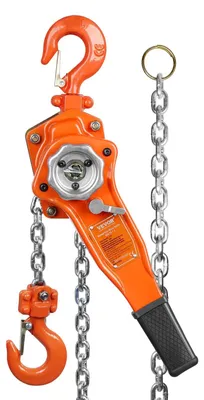Immagine prodotto di Tirante a catena manuale - Carrello a catena manuale - Puleggia - Puleggia - Capacità: 0,075 tonnellate / 1650 libbre - Lunghezza: 5 piedi