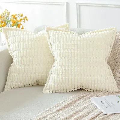 Produktbild von Kissenbezüge Kordsamt 2er Set 40x40cm Creme Beige