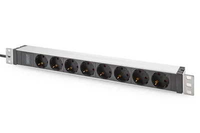 Imagen del producto de DIGITUS DN-95428: Barra de enchufes para equipos de 19", 8 tomas, 1U