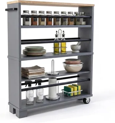 Productafbeelding van Niswagen - HxBxD - 80x13x50 cm - Zwart-grijs