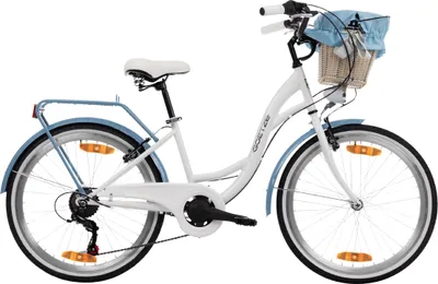 Obrázok produktu pre Dámsky mestský bicykel Goetze Mood 24" – 6 rýchlostí, oceľový rám 14", košík