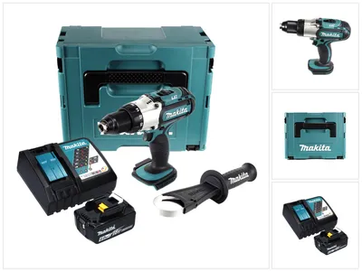 Zdjęcie produktu dla Makita DDF 451 RG1J Akumulatorowa wiertarko-wkrętarka 18 V 80 Nm + 1x akumulator 6,0 Ah + ładowarka + Makpac