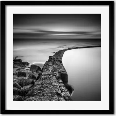 Produktbild von Bild - 50 cm x 50 cm - MDF - Rahmen, Wandkunst - Ein Kiesstrand