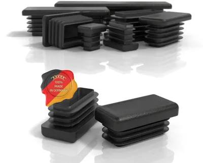 Zdjęcie produktu dla PD® Zatyczki membranowe 30x20 mm do rur prostokątnych - końcówki czarne | 20 sztuk