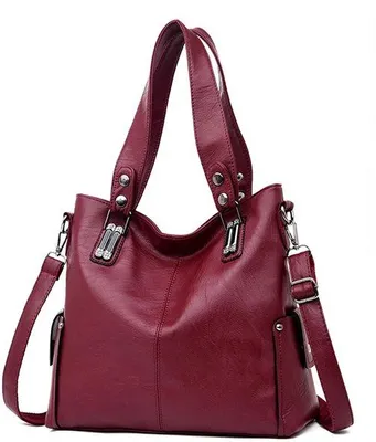 Produktbild von Grosse Leder-Taschen für Damen, große Tote Messenger-Taschen mit Schultergurt