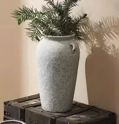 Keramik-Tafelvaas mit Henkeln, rostfarben, 32 cm, für Pampas