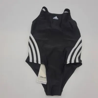 Produktbild von adidas Mädchen 3 Stripes Badeanzügo BlackWhite 128 Swimming Kids Suits Athletic (25,90)