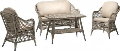 Produktbild von Gartenmöbel  Sofa 2 Sitzer Robuste Garten Rattan Garnitur Couchtisch 2x Sessel