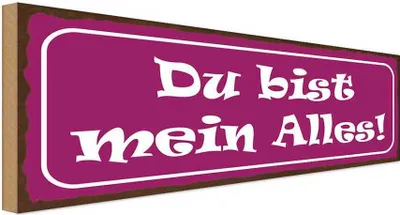 Produktbild von vianmo Holzschild 10x27 cm Du bis mein Alles Dekoration