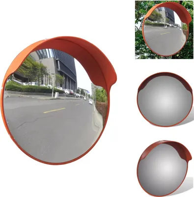 Immagine prodotto di vidaXL Specchio stradale convesso in plastica PC Arancione 45 cm Outdoor - Segnaletica stradale
