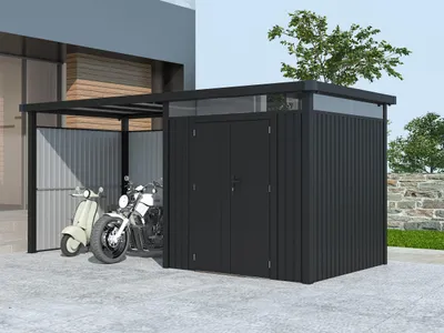 Produktbild von Metall Gerätehaus Modell Style 4,45 m² Spar-Set 2 Anthrazit