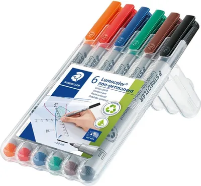 Produktbild von Folienschreiber Lumocolor 6er Etui nonpermanent fein Packung mit 10 Stück