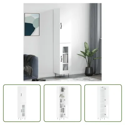 Produktbild von The Living Store Highboard Weiß 34,5x34x180 cm Holzwerkstoff