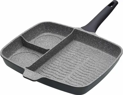 Zdjęcie produktu dla Odlewana aluminiowa patelnia grillowa z 3 przegrodami - MasterClass