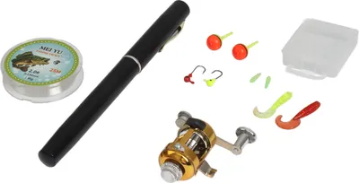 Obrázek produktu pro Hochwertiger, tragbarer Angelruten-Set, Mini teleskopierbare Angelrute, Aluminium-Angelrolle, weiche Köder, 4-teiliges Set, ideal für Freizeitangeln