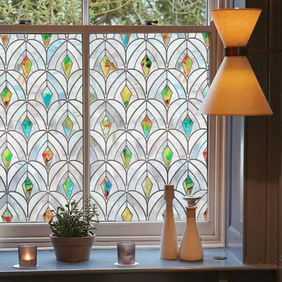 Productafbeelding van Zelfklevende raamfolie, 3D-glaslook, 60 x 180 cm, privacyfolie voor badkamers