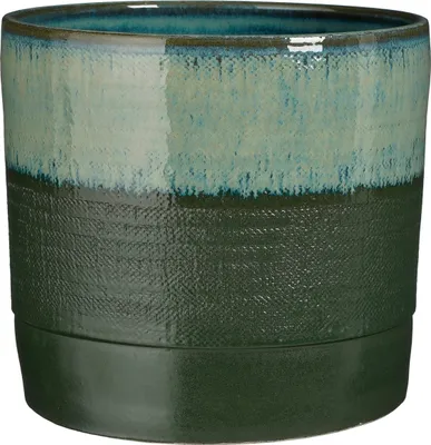 Produktbild von Mica Decorations Olof Blumentopf – H24 x Ø26 cm – Terrakotta – Dunkelgrün