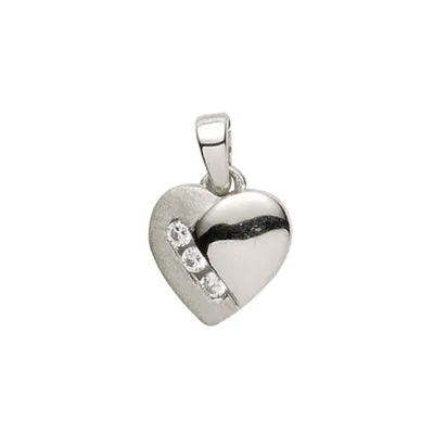 Produktbild von Basic Silber 21.1185S Damen Anhänger Herz Silber Zirkonia weiß