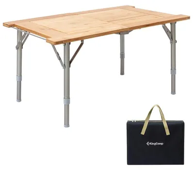 Obrázek produktu pro King Camp Kempingový multifunkční stůl BAMBOO 7851G s bambusovou deskou 78 x 51 cm