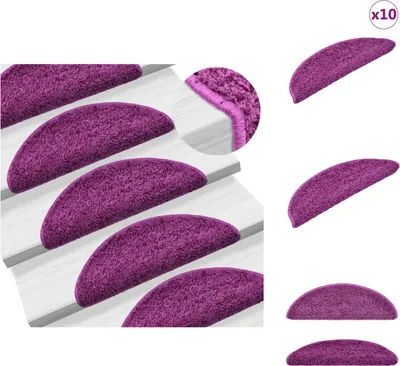 Produktbild von vidaXL Stufenmatten 10 Stk. 56x17x3 cm Violett -  Stufenteppiche