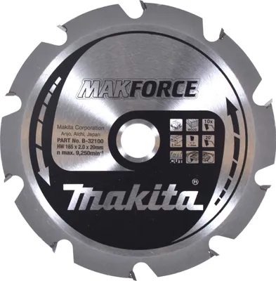 Obrázek produktu pro Pilový kotouč Makita, MAKFORCE 165 x 20 mm - 10 zubů - dřevo