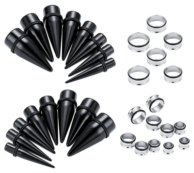 Immagine prodotto di Solidchoice - Set di 32 allungatori per orecchie e gioielli per piercing in acciaio inossidabile